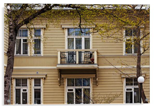Balcony On The Second Floor Acrylic by Jukka Heinovirta