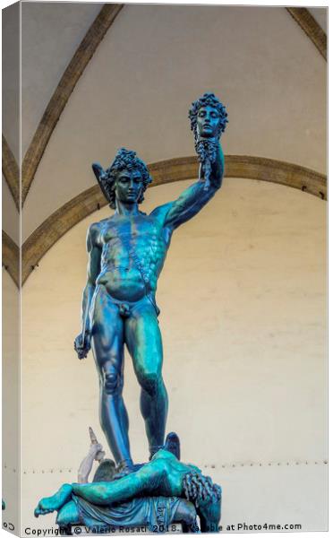 Bronze statue of Perseo with the head of Medusa Canvas Print by Valerio Rosati