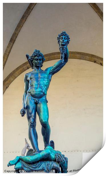 Bronze statue of Perseo with the head of Medusa Print by Valerio Rosati