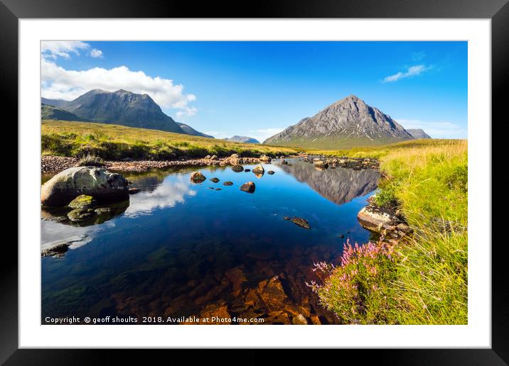 Rannoch Moor and The Buchaille Framed Mounted Print by geoff shoults