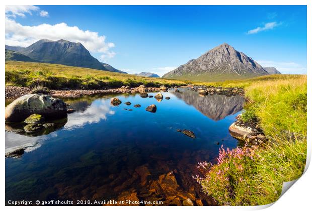Rannoch Moor and The Buchaille Print by geoff shoults