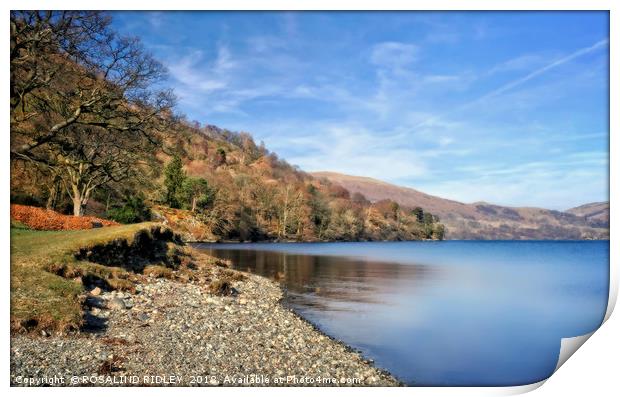 "Ullswater Lake-side" Print by ROS RIDLEY
