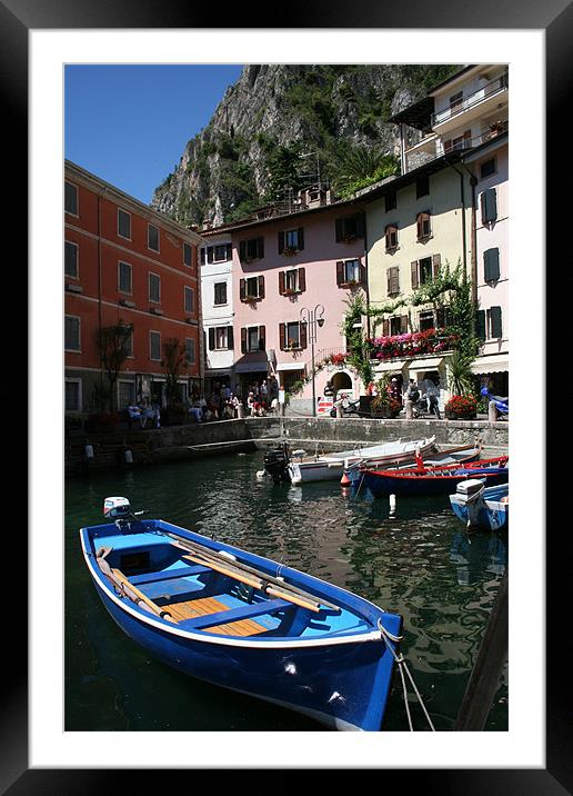 Harbour at Limone Framed Mounted Print by David Llewellyn