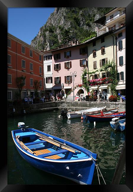 Harbour at Limone Framed Print by David Llewellyn