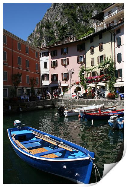Harbour at Limone Print by David Llewellyn