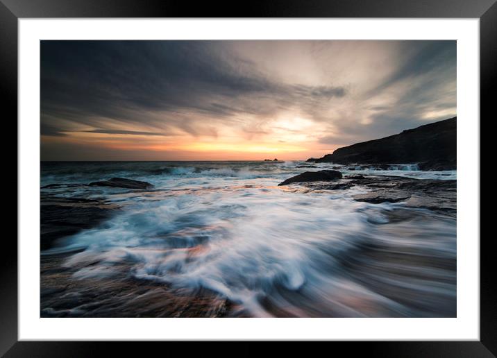 A Cornish Sunset Framed Mounted Print by mark leader
