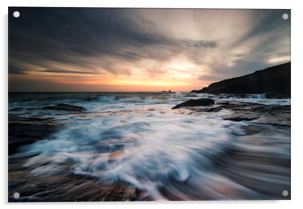 A Cornish Sunset Acrylic by mark leader