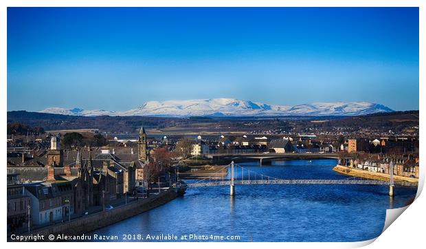 Spectacular cityscape in Inverness Print by Alexandru Razvan
