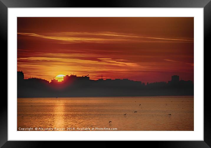 When the sun goes down Framed Mounted Print by Alexandru Razvan