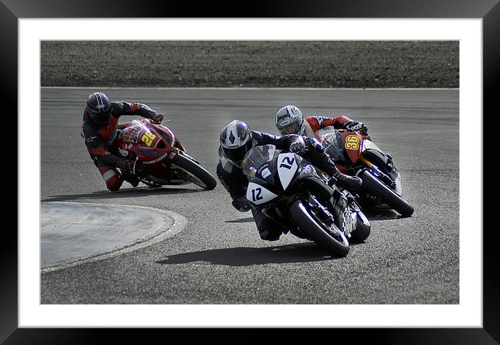 Motorcycle racing Framed Mounted Print by Sam Smith