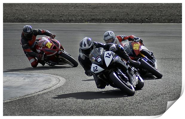 Motorcycle racing Print by Sam Smith