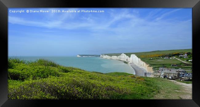 The Seven sisters at Birling Gap Framed Print by Diana Mower