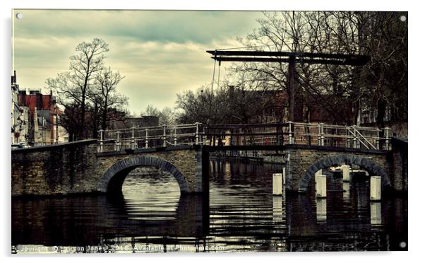 Bruges canal bridge Acrylic by Lawson Jones