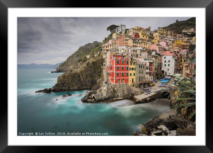 A Long Look at Riomaggiore Framed Mounted Print by Ian Collins