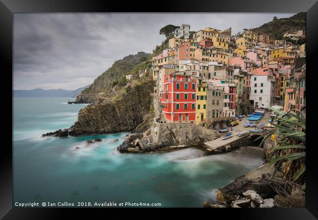 A Long Look at Riomaggiore Framed Print by Ian Collins