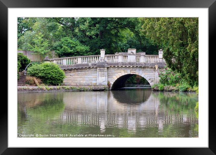 Bridge at Pittville Park, Cheltenham Framed Mounted Print by Susan Snow