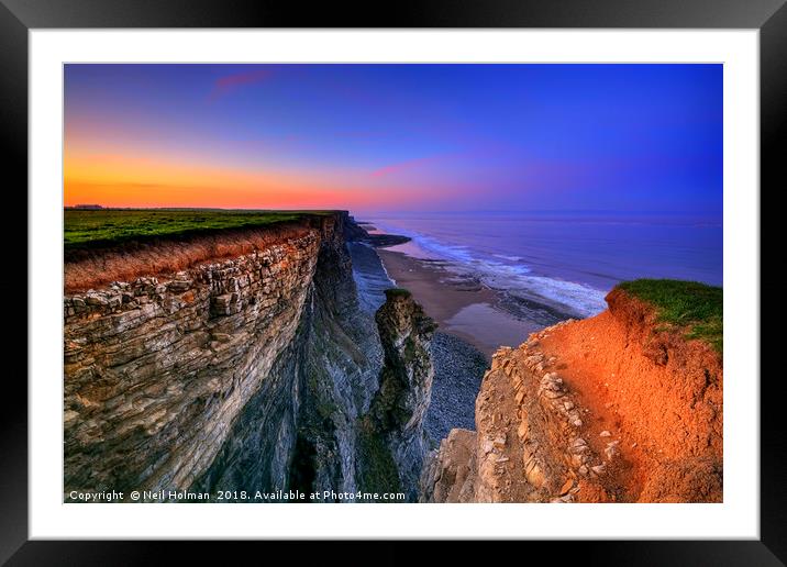 Cliff Stack, Glamorgan Heritage Coast Framed Mounted Print by Neil Holman