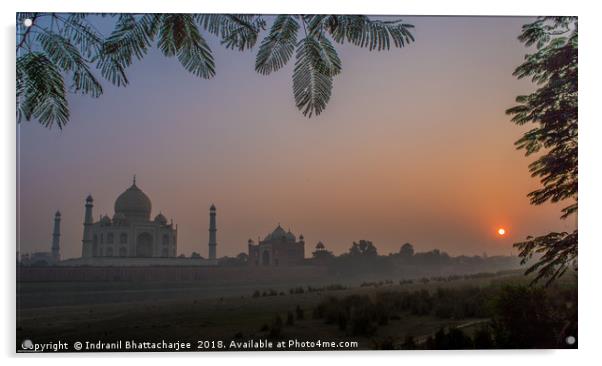 The Taj Mahal Acrylic by Indranil Bhattacharjee
