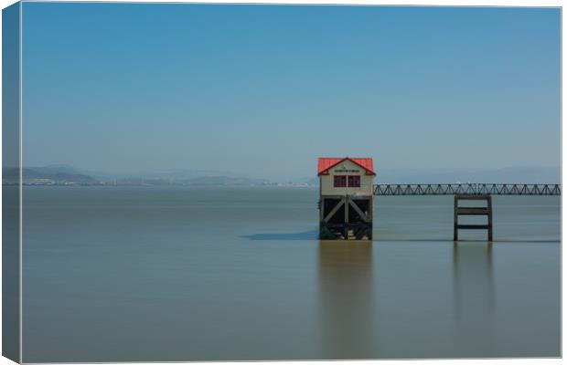 The old lifeboat house on Mumbles pier. Canvas Print by Bryn Morgan