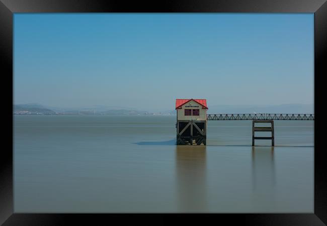The old lifeboat house on Mumbles pier. Framed Print by Bryn Morgan