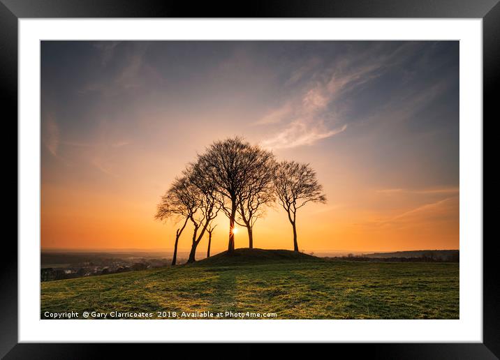 Sunburst on Copt Hill Framed Mounted Print by Gary Clarricoates