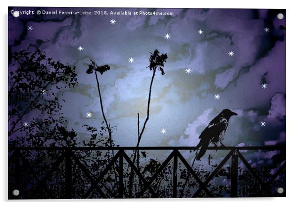 Fantasy Dark Night Scene Illustration Acrylic by Daniel Ferreira-Leite