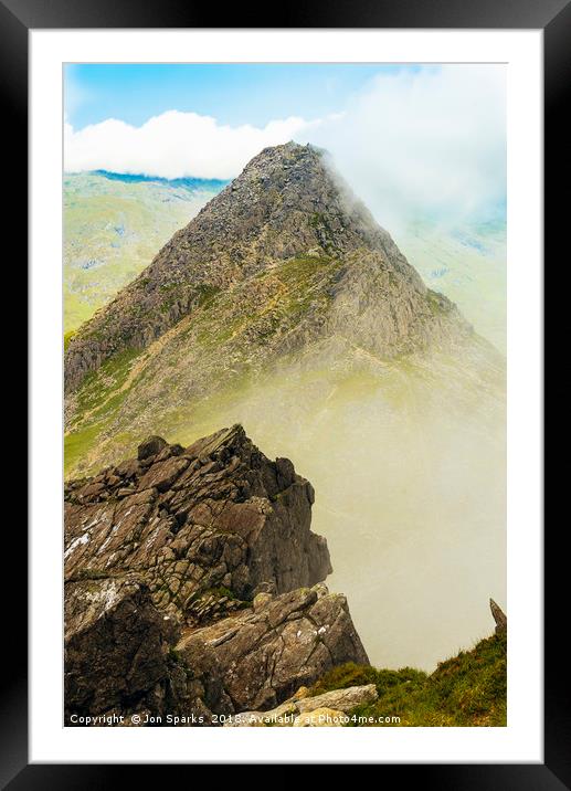 Tryfan from Bristly Ridge Framed Mounted Print by Jon Sparks