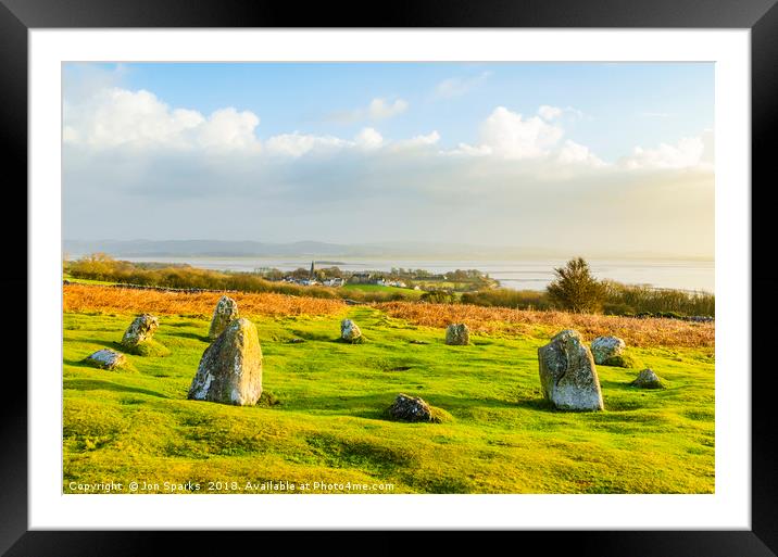 Stone circle on Birkrigg Common Framed Mounted Print by Jon Sparks
