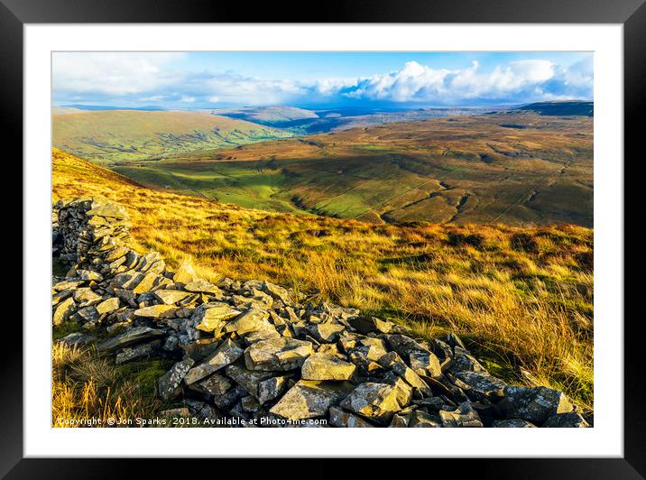 Dentdale from Middleton Fell Framed Mounted Print by Jon Sparks