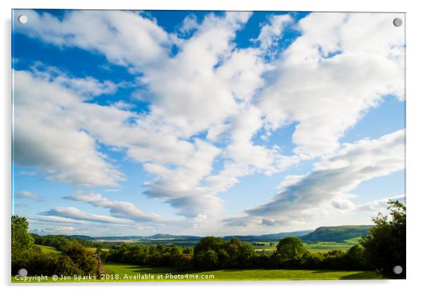 Clouds over the Lyth Valley Acrylic by Jon Sparks