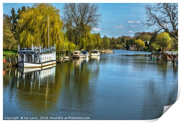 The River Thames At Streatley Print by Ian Lewis