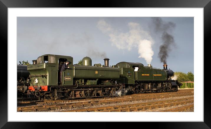 GWR pannier tank No 3650 4144 and large prairie lo Framed Mounted Print by Philip Enticknap