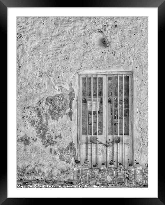 The Water Bottle Old Door Framed Mounted Print by David Pacey