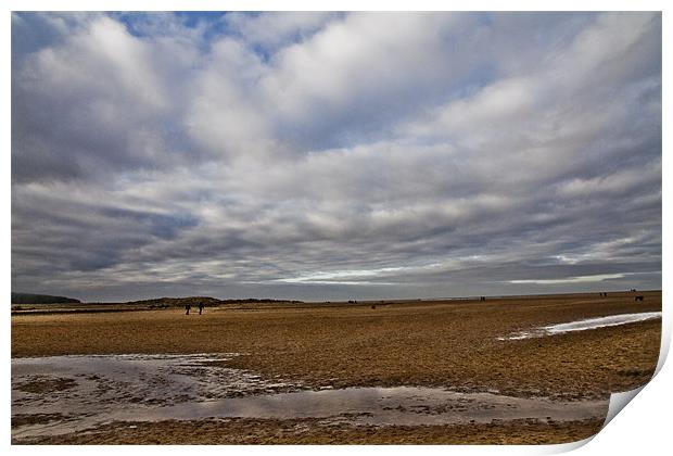 Tides out on Holkham Beach Print by Paul Macro