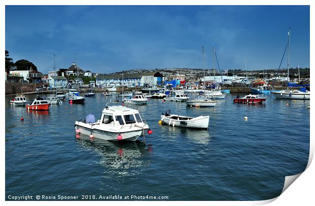 Sunny day at Paignton Harbour in Torbay Print by Rosie Spooner