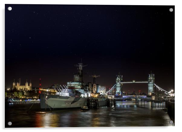 HMS Belfast Acrylic by Chris Jones