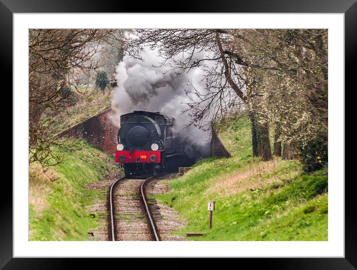 Steaming through the countryside Framed Mounted Print by Alf Damp
