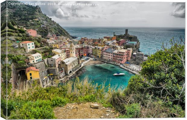 Looking Down on Vernazza Canvas Print by Ian Collins