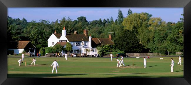 Village Cricket Match, Tilford Surrey England . Framed Print by Philip Enticknap