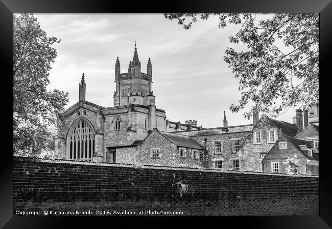 Monochrome of Winchester College Framed Print by KB Photo
