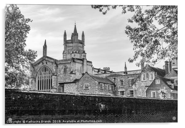 Monochrome of Winchester College Acrylic by KB Photo