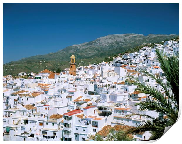 THE WHITE VILLAGE OF COMPETA ANDALUCIA SPAIN  Print by Philip Enticknap