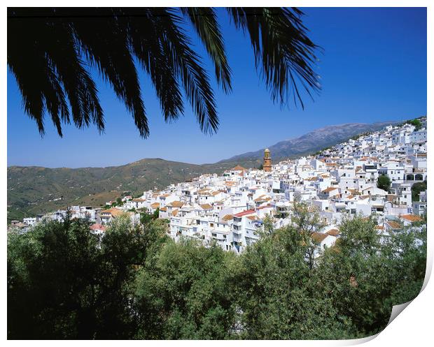 THE WHITE VILLAGE OF COMPETA ANDALUCIA SPAIN  Print by Philip Enticknap