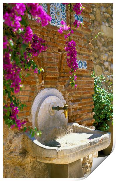 WALL FOUNTAIN ,TARRAGONA,SPAIN  Print by Philip Enticknap