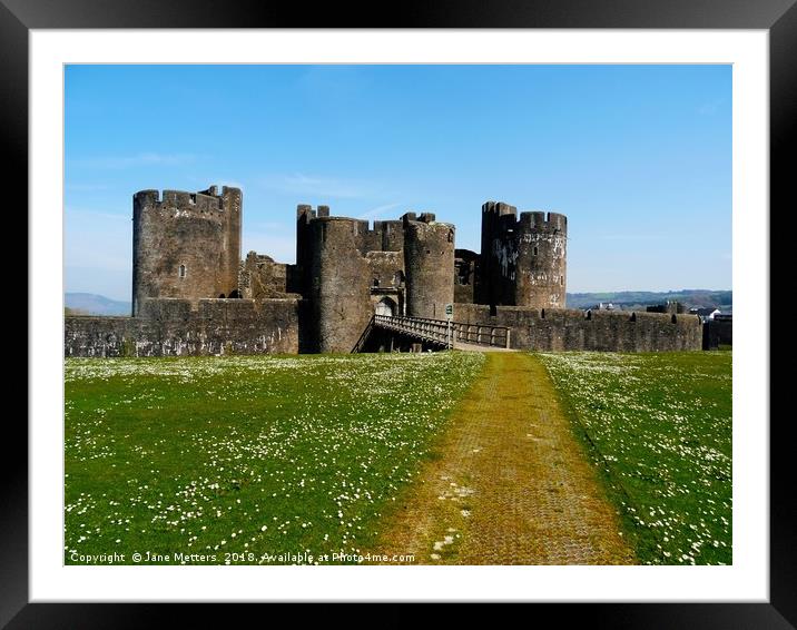            Caerphilly Castle                     Framed Mounted Print by Jane Metters