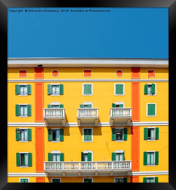 Mediterranean Colours on Building Facade Framed Print by Alexandre Rotenberg