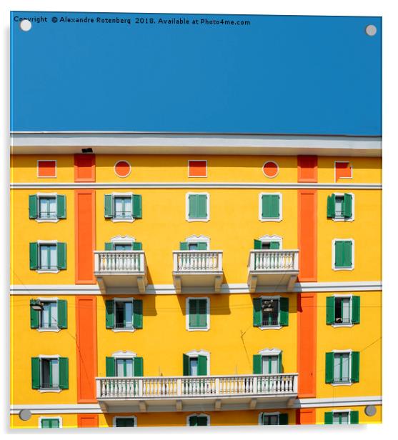 Mediterranean Colours on Building Facade Acrylic by Alexandre Rotenberg