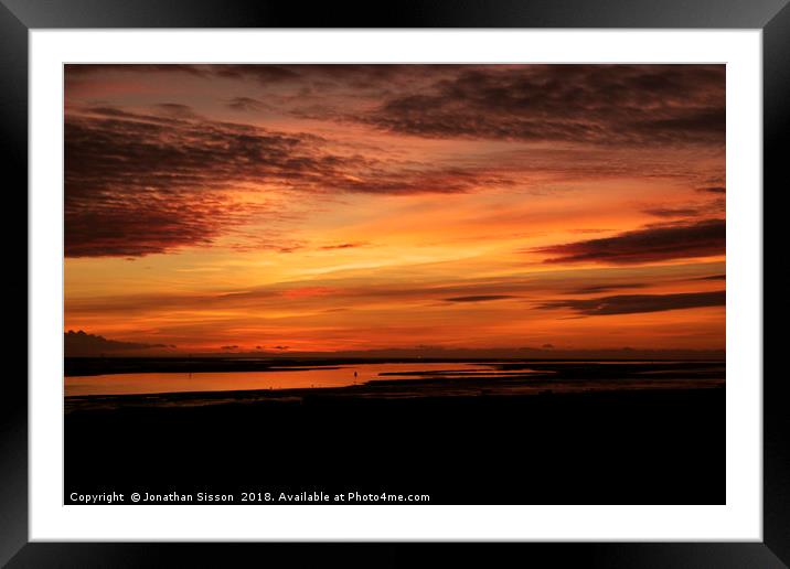 Lytham Sunset Framed Mounted Print by Jonathan Sisson