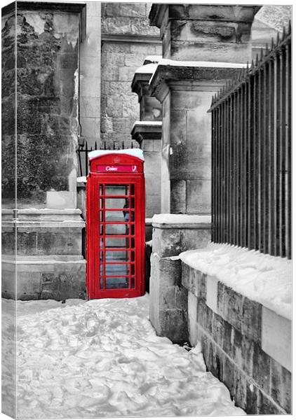 Oxford Telephone Box Canvas Print by Karen Martin