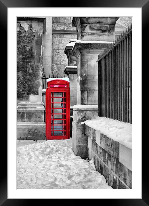 Oxford Telephone Box Framed Mounted Print by Karen Martin